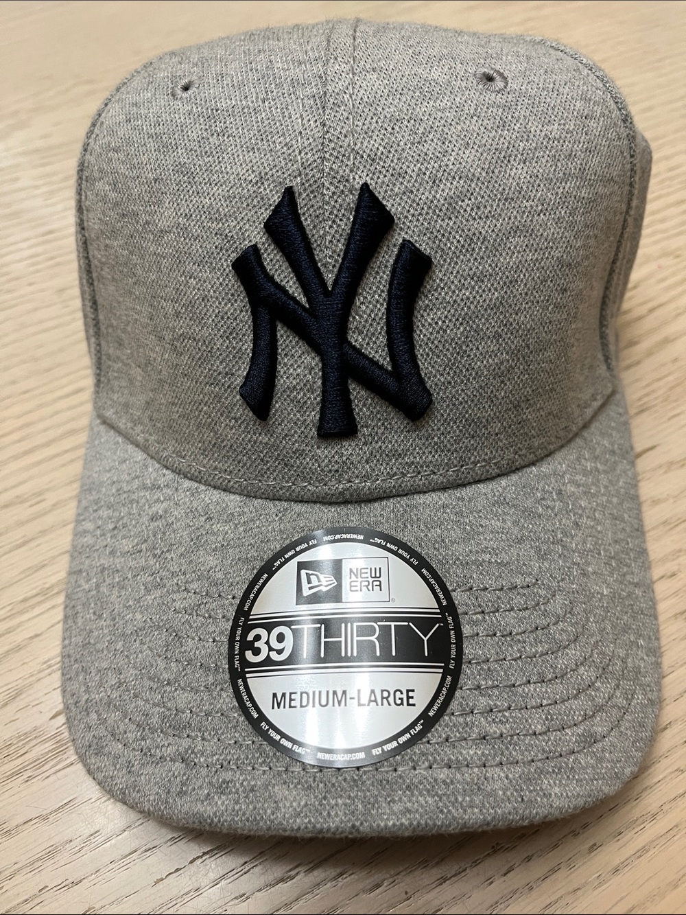 New Era Heather Grey Yankees Cap with Black Logo
